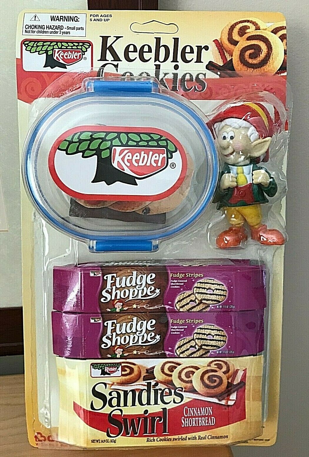 KEEBLER ● TIKES FOOD PLAY CONTAINER & LID + COOKIE BOXES ● ERNIE ELF ● NEW 2004